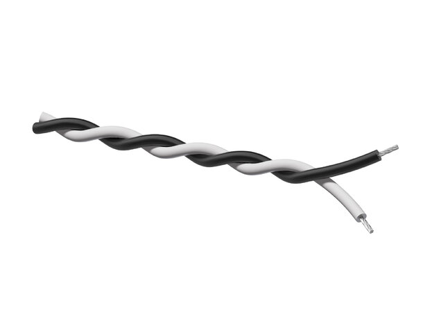 Procab PR4309 Twisted cable 2x0,25mm² black-white 100m 